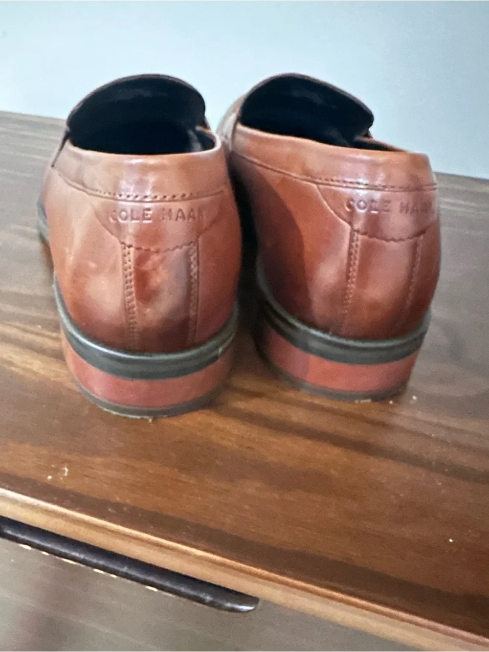 Cole Haan Men's Cognac Leather Penny Loafers